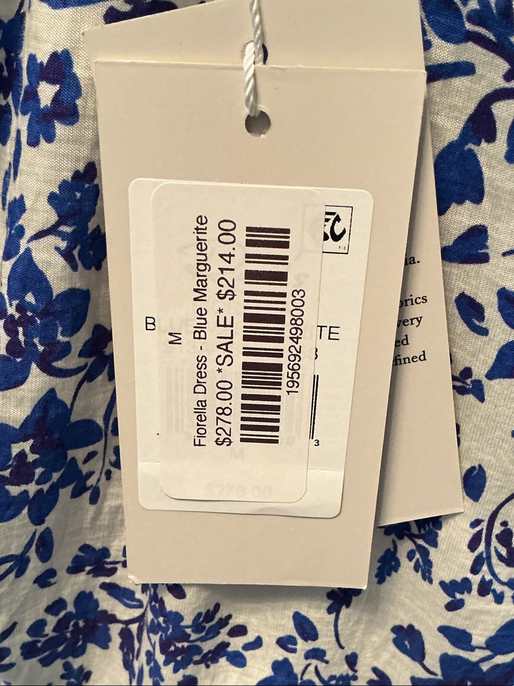 Rails Blue Floral Tie-Neck Smocked Mini Dress - Picture 7 of 10